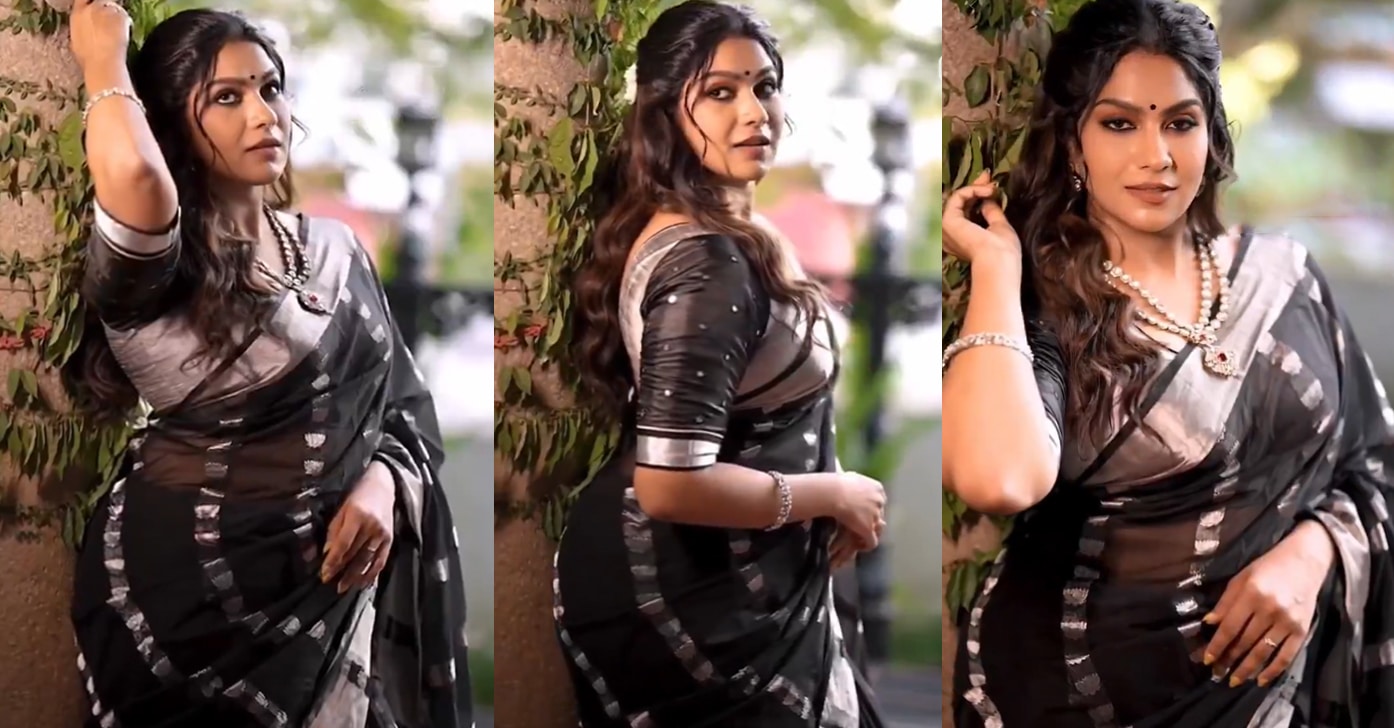 swasika in brown saree